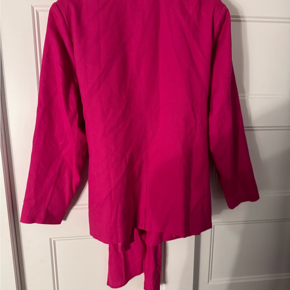 Eloquii Vibrant Pink Belted Blazer & Pantsuit - Picture 3 of 7